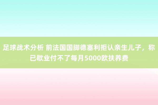 足球战术分析 前法国国脚德塞利拒认亲生儿子，称已歇业付不了每月5000欧扶养费