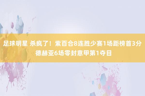 足球明星 杀疯了！紫百合8连胜少赛1场距榜首3分 德赫亚6场零封意甲第1夺目