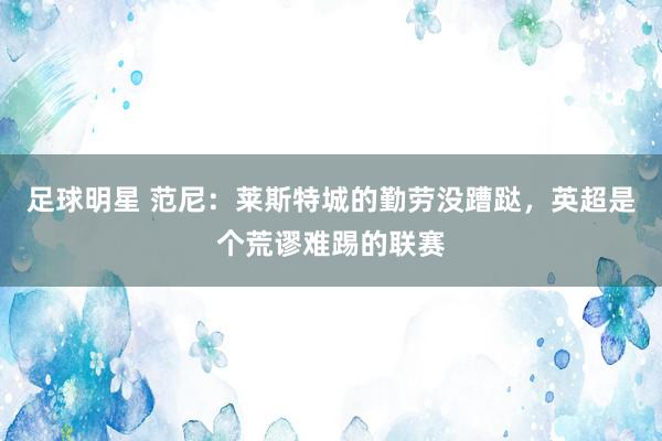 足球明星 范尼：莱斯特城的勤劳没蹧跶，英超是个荒谬难踢的联赛