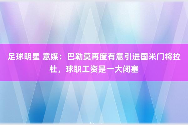 足球明星 意媒：巴勒莫再度有意引进国米门将拉杜，球职工资是一大闭塞