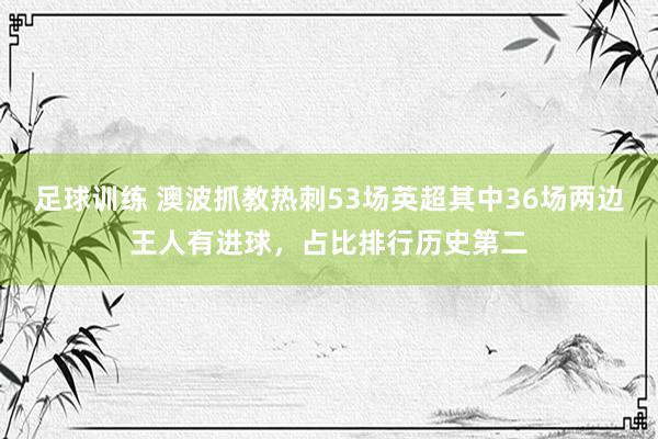 足球训练 澳波抓教热刺53场英超其中36场两边王人有进球，占比排行历史第二